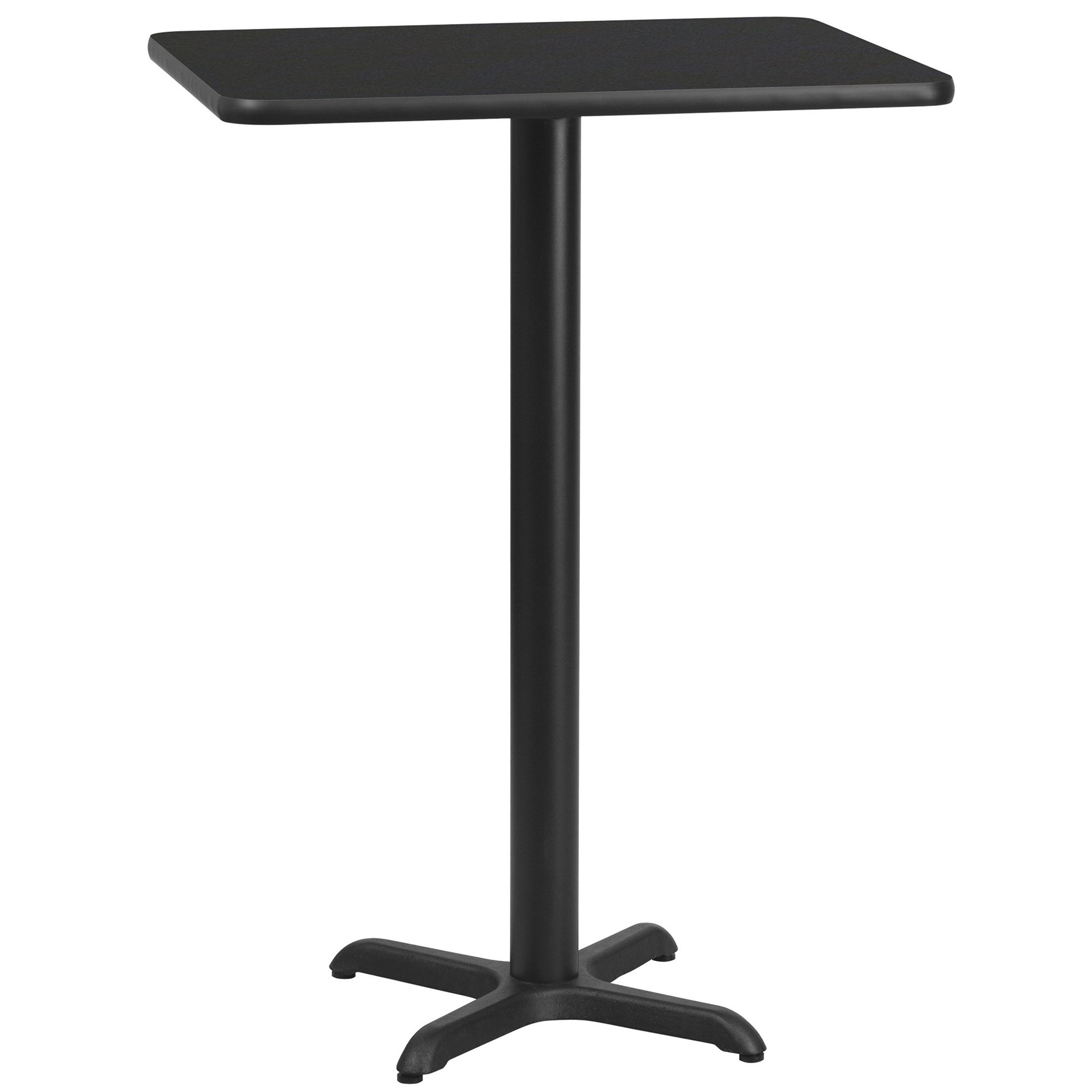 Flash Furniture Rectangular Bar Table with Laminate Top and Cast Iron Base — Reversible Top